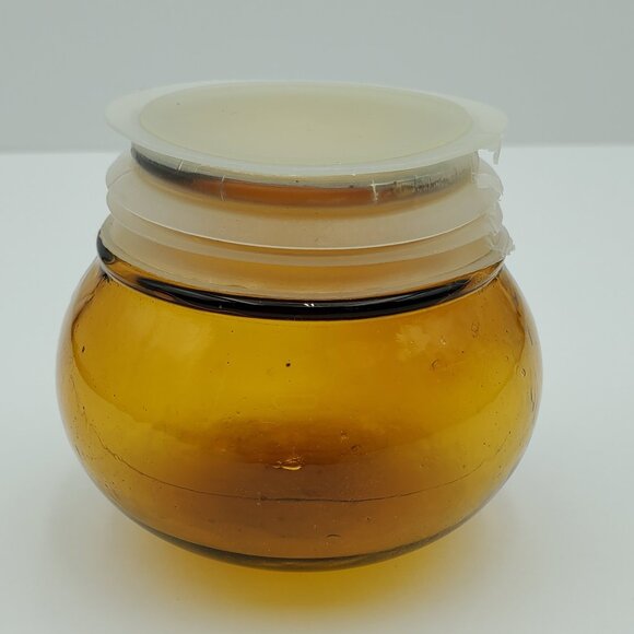 Large Amber Apothecary Jar Bubble Lid Glass Canister Storage Container - Picture 3 of 6